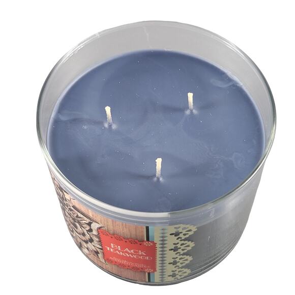 Bath & Body Works Black Teakwood 14.5 oz 3-Wick Scented Candle Limited Edition - Picture 9 of 10